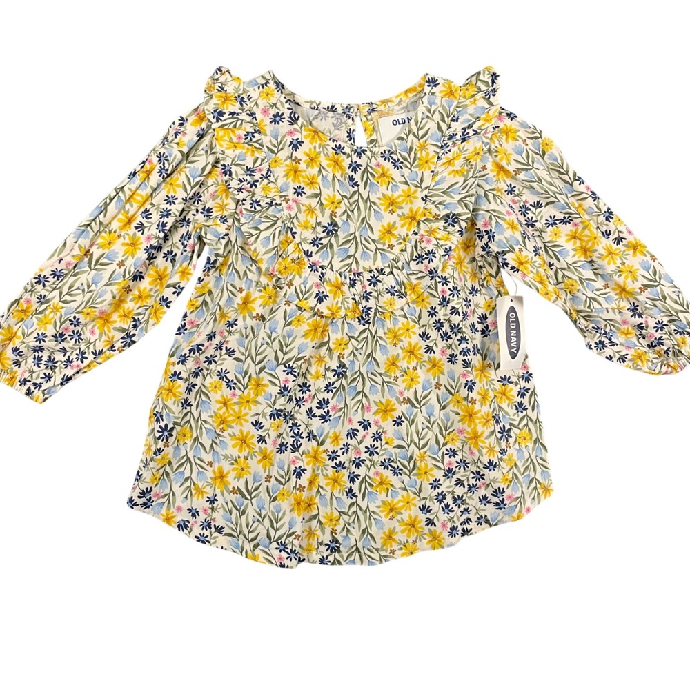 NWT Old Navy Floral‎ Ruffle-Trim Tunic Size 18-24 Months Multicolor Spring